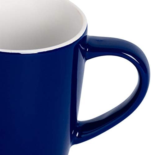 Argon Tableware Tea Coffee Mugs - 6pc Contemporary Coloured Ceramic Cups Set - 350ml - Navy - Pack of 6