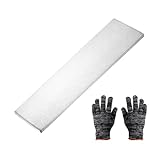 QUARKZMAN 316 Edelstahl Flachstahl 1/4"(6mm) D x 2"(50mm) B x 7-7/8"(200mm) L Stahlstange Mit Handschuhen Gebürstete Oberfläche Zierleisten Blech Für Industrie DIY Bastelarbeiten