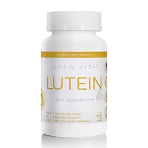 Anew Vita Lutein Supplement with Astaxanthin, Vitamin A, D, & E. Maintains Eye Health, Antioxidant Support. 20mg. 60…