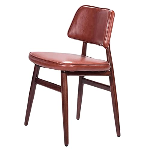 KLJUddGY Silla De Comedor Sillas de Comedor de Cuero, Silla de Cocina nórdica Vintage, cómodas sillas Acolchadas de Ocio para el hogar, Silla de Cocina Lujo