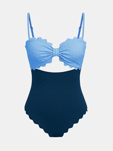 Image of CUPSHE Women's One Piece Swimsuit Sexy Cutout Scallop Trim Bathing Suit