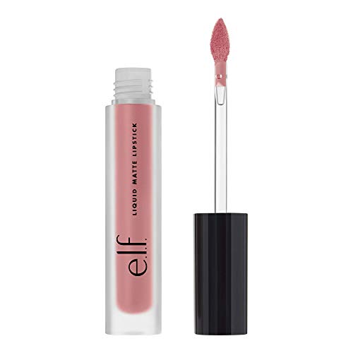e.l.f, Liquid Matte Lipstick, Long Lasting, Quick-Drying, Smudge-Proof, Nourishes, Conditions, Moisturizes, Mauvelous, Enriched with Vitamin E, 0.10 Oz
