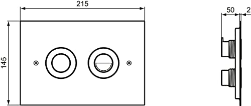 Ideal Standard R0188MY Septa PRO™ P1 Pneumatic Plate, Stainless Steel, Chrome-plated - Image 4