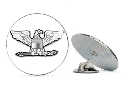 Rank Colonel Eagle Shaped (Silver Insignia) Metal 0.75" Lapel Hat Pin Tie Tack Pinback2