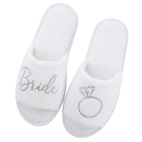 About Face Designs Bride/Ring On White One Size Fits All Slippers