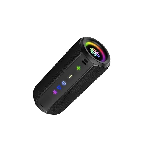 TIMU Bluetooth Lautsprecher mit Licht, Bluetooth 5.4 Musikbox, 30W Dual Lautsprecher, Dualen Bass-Treibern, 30 Std Akku, IPX7 wasserdicht, TWS Paarung, AUX, TF Karte, Geeignet...