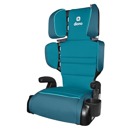 Image of Diono Connect3 R 2-in-1 High Back Booster, Slim Fit 3-Across in Many Mid-Sized Sedans and SUVs, for Children from 40-120 lbs., Lightweight with Cupholder, Blue Razz Ice
