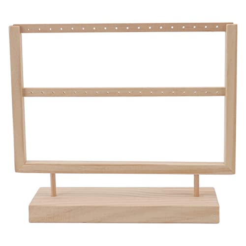 Présentoir de boucle d'oreille de couleur de bûche, support de cintre de boucle d'oreille en bois support d'organisateur de boucle d'oreille support d'affichage de bijoux, conception(2 Layers) Cover