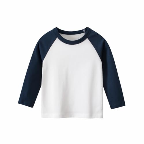 Kids Boys Girls Cotton Pullover Tops Toddler Unisex Long Sleeve Crew Neck Contrast Fall Thin Breathable Shirts