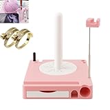 Crochet Caddy,Yarn Holder for Crocheting,Shiny Portable Multi-Functional Yarn Spool Box with Crochet Accessories Storage and Phone Stand Ideal Gift Accessories Organizer for Lovers(Pink)
