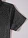 Verdusa Men's Satin Button Down Lapel Collar Leopard Print Short Sleeve Shirt Black L