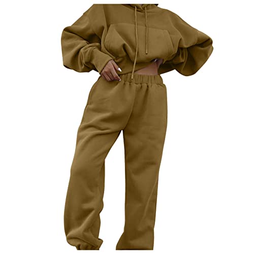 2024 Sets Frauen Casual Langarm Hoodies und Hosen Herbst Winter 2 Stück Anzug Set Mit Kapuze Pullover und jogger Hoodies Hosen Set