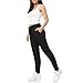 ROSS CAMP Jogginghose Damen - Sporthose Frauen Baumwolle, Trainingshose Fitness High Waist, Sweatpants Slim Fit Freizeithose Lang, Jogging Hose Laufhosen Modern Schwarz/M
