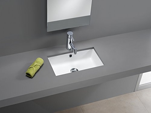 Lavabo Bajo Encimera Unisan de Porcelana Blanca Agres !! Mini !! de 440x260x150mm. Compatible con Muebles de baño con Fondo reducido de Unos 40cm.