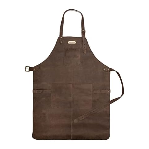 DRAKENSBERG Grillschürze 'Bob' - Profi Koch-Schürze aus Leder für BBQ, Gastro, Bar, Barista, Geschenk für Männer Herren Cover