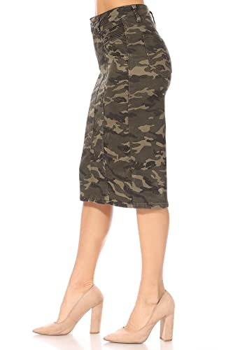 Fashion2Love Women's Juniors/Plus Size Middle - Length Stretch Denim Pencil Skirts (79024)