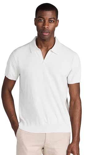 Club Monaco Men's Short Sleeve Tech Johnny Collar Polo