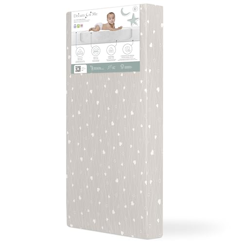 Image of Dream On Me Modern LoveFull Size Crib and Toddler Mattress, Greenguard Gold Environment Safe Baby, JPMA Certified Infant Mattress, Waterproof Vinyl Cover