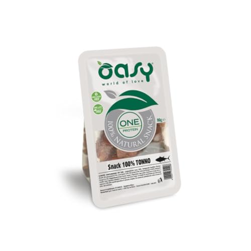 Oasy snack per cani cuccioli e adulti 100% TONNO grainfree monoprotein | 3 confezioni da 80 grammi l'una.