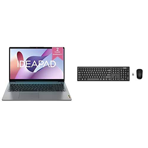 Image of Lenovo IdeaPad Slim 3 Intel Core i3-1115G4 11th Gen 15.6 inch (39.62cm) FHD Laptop & 100 Wireless Keyboard & Mouse Combo, Ambidextrous 1000 DPI Mouse Optical Sensor, Upto 3M clicks