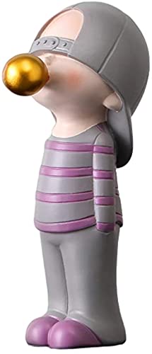 Joylern Desktop Figurine Resin Statue Cartoon Sculpture Abstract Crafts Art Ornament Desk Table Statue For Home Bedroom Living Room Garden Office - Boy B, Purple #TOP2