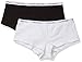 Calvin Klein Women's Carousel 2 Pack Boyshort, Black/White, Large