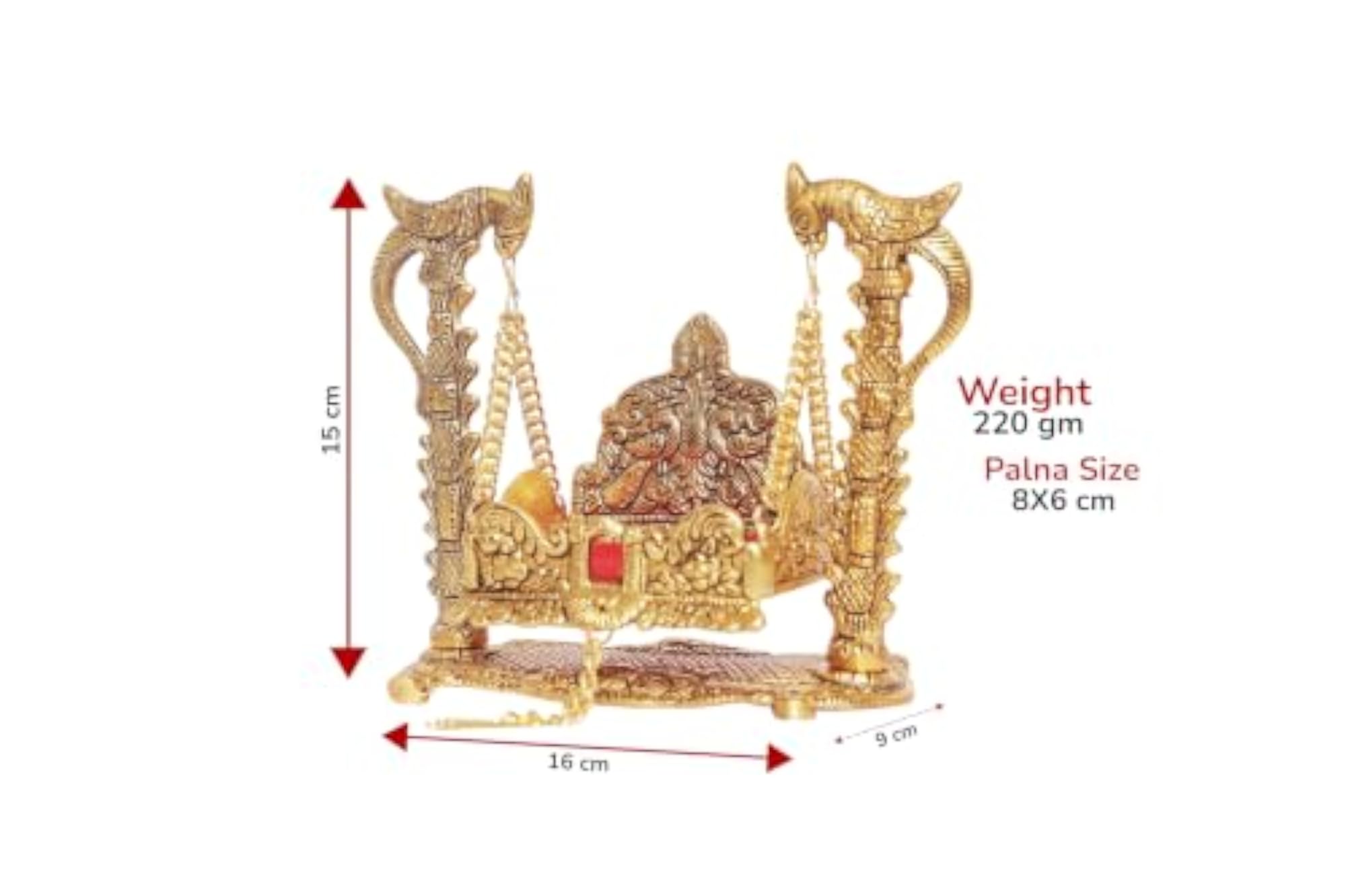 Metal Swing Laddu Gopal Jhula for Temple Pooja