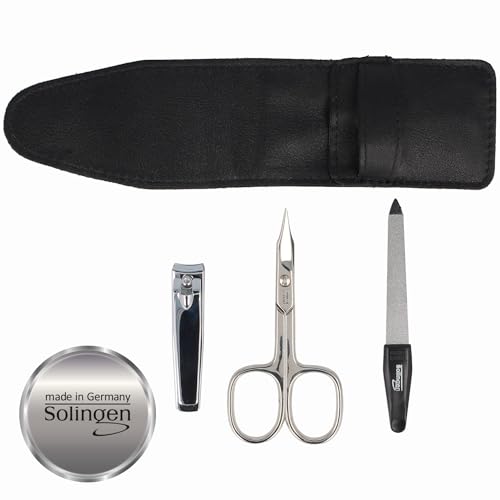 PARSA Beauty Maniküre - Set Nagelset Reiseset 3-teilig - Hochwertiges, kompaktes Nagelschere Set aus echtem Leder für perfekte Nägel unterwegs – Nagelpflegeset