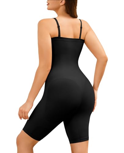 Strapless Shapewear Bodysuit Women Tummy Control Seamless Body Suits with Detachable Shoulder Straps Mid Thigh3