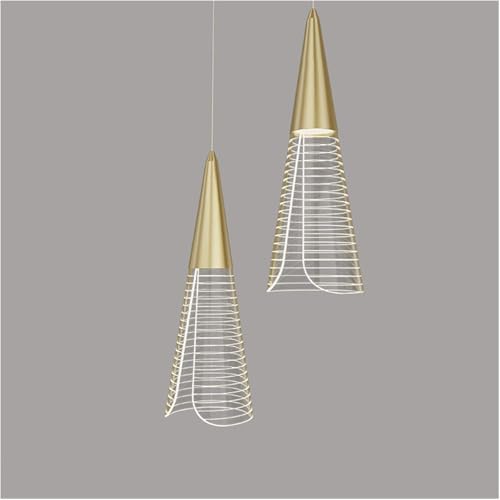 Lustre moderne à LED avec finitions dorées suspendu au plafond