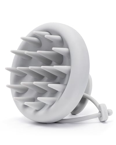 BEAUTLOHAS. Scalp Massager Tool Shampoo Brush, Scalp Scrubber with Soft Silicone Bristles, Scalp Massager Hair Grouth, Dandruff Removal, Wet Dry Hair Scrubber Brush for All(Gray)