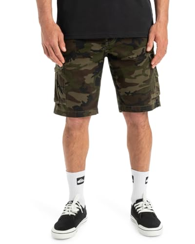 Quiksilver, Crucial Battle Cargo Pantalones Cortos, Hombres, 30, Camo Print Crucial Battle