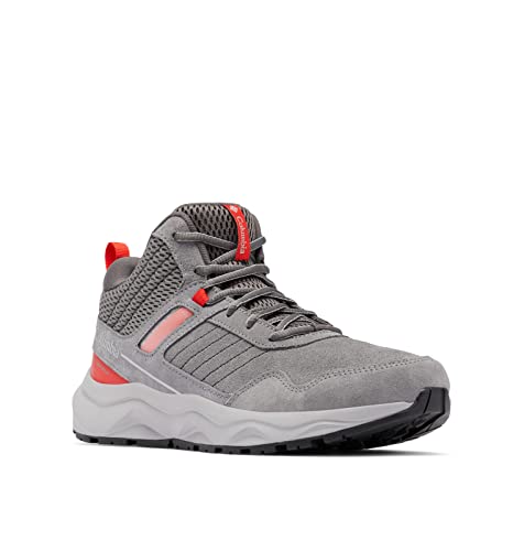 Columbia Men's Plateau Venture Mid, Titainium Grey Steel/Fiery Red, 12