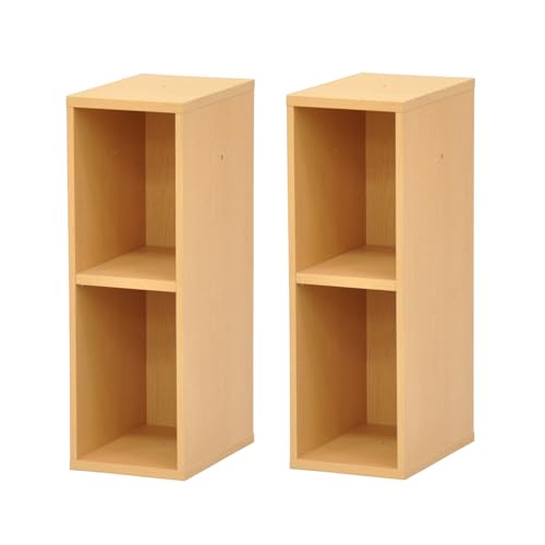 エイアイテック(AITECH) AIS カラーボックス2段 幅20cm 奥行29.4cm 高さ60cm 2個セット ニュープレージ ナチュラル NPG-6020x2pcs NA