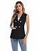 IDEALSANXUN Vests for Women 2025 Trendy Sleeveless Blazer Suit Jackets Casual Lightweight Spring Summer Blazers Fashion Dressy Vest Tops, Black, M
