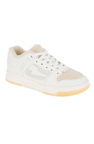 BCBGeneration Women's Kortni Sneaker White with Tan Shearling Details