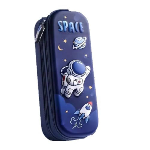 Image of Kawaii Pencil Case Ethylene Vinyl Acetate (Eva) Pencil Case Double Layer 3D Cute Pencil Aesthetic Pencil Box for Girls Large Capacity Pen Boxe (Double Layer Space Blue)