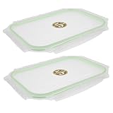 NUOBESTY 2 piezas Tapas de Plástico para Recipientes de Alimentos de Tapa Rectangular para Helados para Caja de Almuerzo y Contenedor para Congelador Sello Hermético Resistente para Cocina