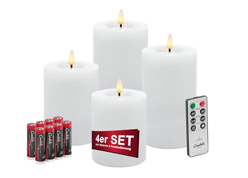 LC Home Candela Lights LED Kerzen 4er Set mit Fernbedienung, Batterien...