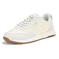 BOSS, Titanium Nylon Blend Laceup Sneakers, Oat Milk, 9
