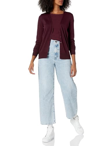 Amazon Essentials WAE35007FL18-BUR-XS Women'S Lightweight V-Neck Cardigan Sweater thumb #4