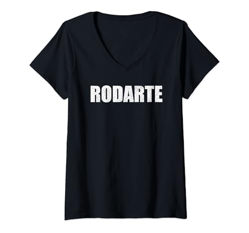 Womens Rodarte Surname Retro Hispanic Mexican Spanish Family V-Neck T-Shirt