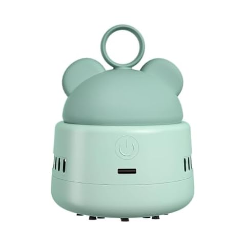 Zmol Mini Desktop Vacuum Cleaner with USB Charging, Cleaning Brush, Bear Head Ring for Easy Grip, 360° Swivel Portable Vacuum Cleaner for Keyboards Office Desks and Other Dusty Debris Cover