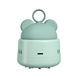 Zmol Mini Desktop Vacuum Cleaner with USB Charging, Cleaning Brush, Bear Head Ring for Easy Grip, 360° Swivel Portable Vacuum Cleaner for Keyboards Office Desks and Other Dusty Debris