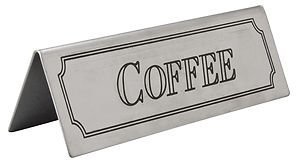 Brushed Stainless Steel Coffee Table Sign 3465 by