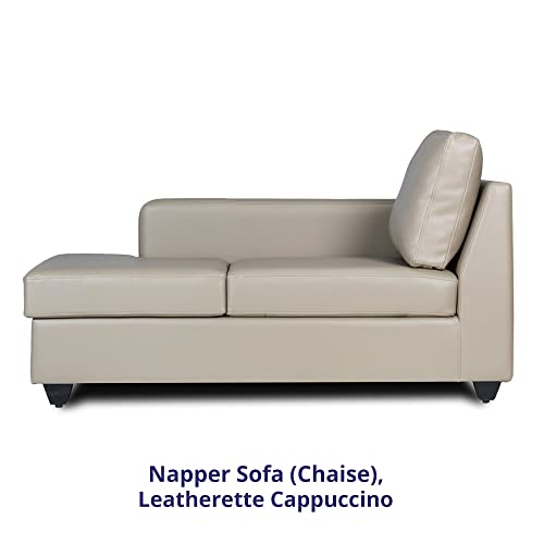 Image of Wakefit Sofa Set | 3 Year Warranty | Sofa 3 Seater, 3 Seater Sofa for Living Room, Wooden Sofa Set, 4 Seater + Left Aligned, Sofa for Living Room - Napper(Jindal : Cappuccino)