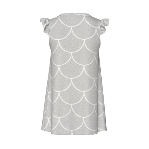 Augenstern Flutter Sleeve Nightgown Pajama Gown Silver Fish Scales Easy Pull-On Sleepwear Nightdress2