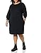 Amazon Essentials Damen Sweatshirtkleid mit Fleece-Blousonärmeln und U-Boot-Ausschnitt (in Übergröße erhältlich), Schwarz, XL