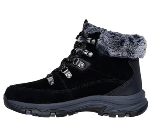 Skechers Damen Trego Snow Worries Hiking Boots,boots, Black Suede Duraleather Faux Fur, 39 EU