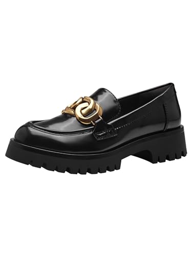 Tamaris Mocasines Veganos para Mujer, Negro Cepillado, 41 EU